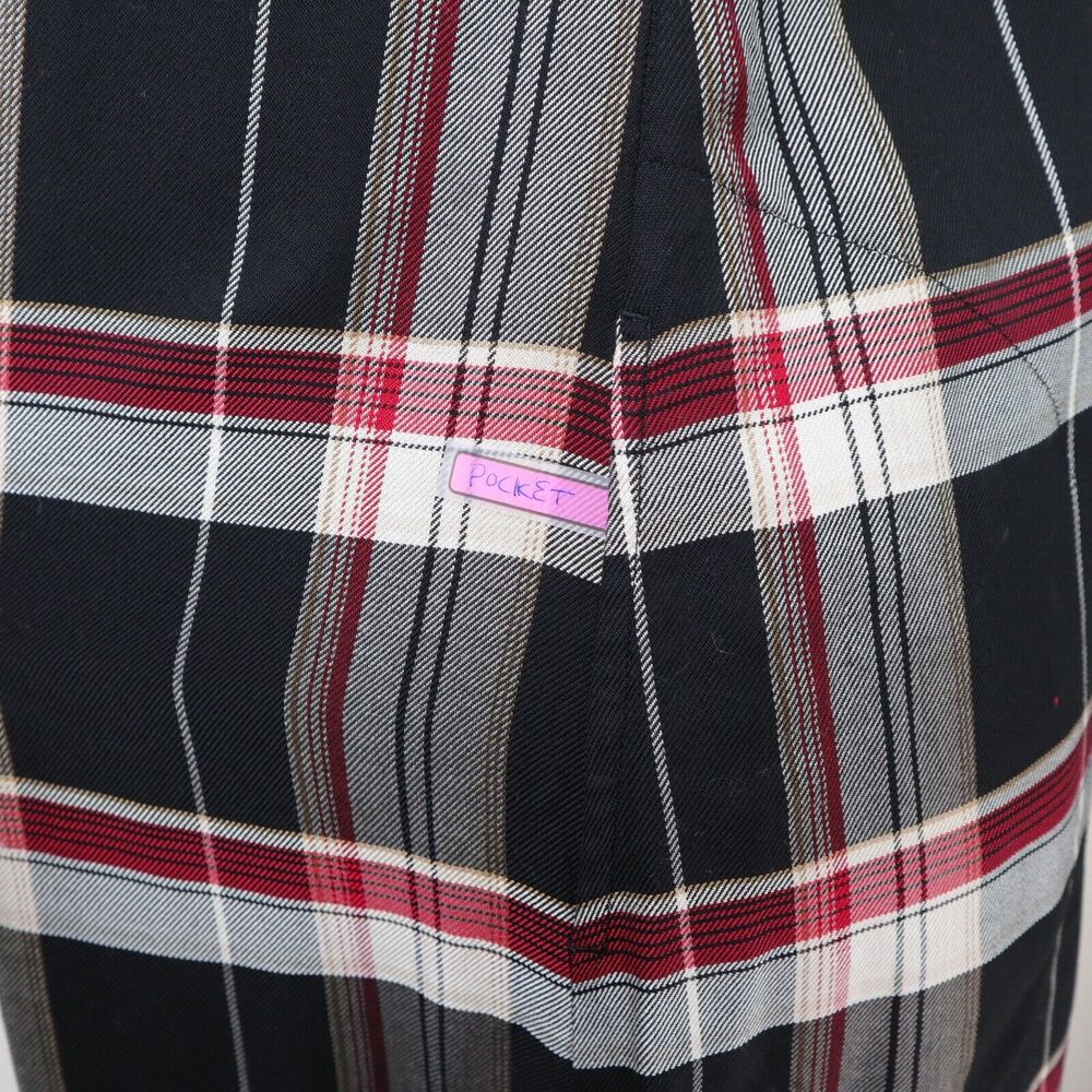 J Jill Size Petite XS Tencel Popover Shirt Dress Black Red Plaid - Picture 8 of 11